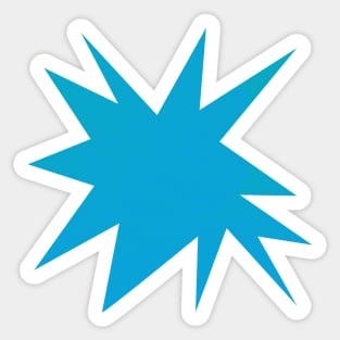 Funky Comic Zine Style Halftone Blue Burst Sticker